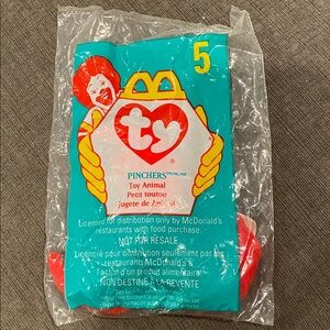 1998 McDonald’s TY Beanie Baby Happy Meal Toy - Pinchers the Lobster babies toys